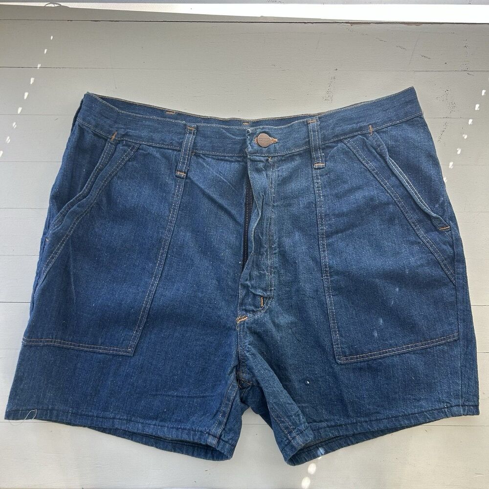 Vintage Wrangler Jean Shorts Cotton 70s/80s USA Made Talon Zipper Size 33” Waist